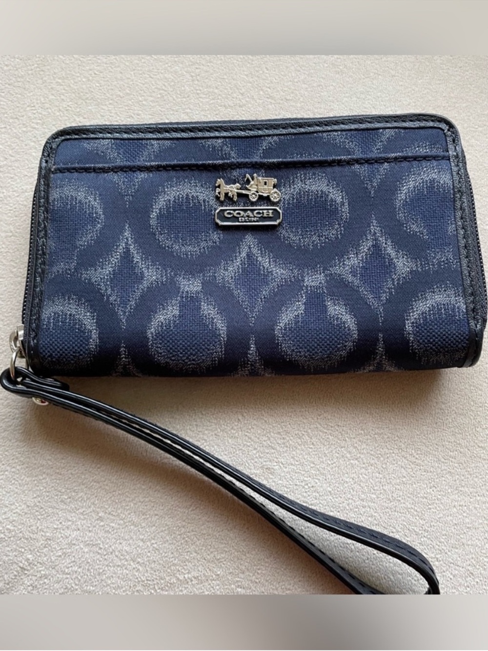 Coach denim blue Signature Canvas Wristlet Wallet - Picture 6 of 8